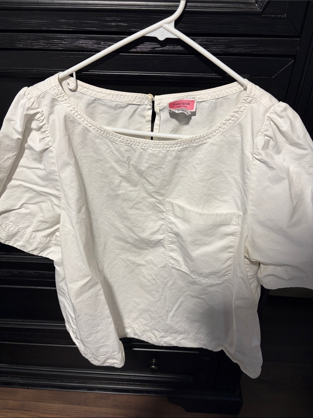 kate spade Cream Puff Sleeve Cotton Blouse